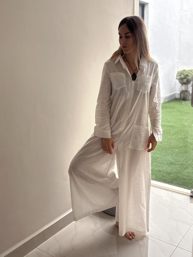 Jumper oversized manga larga dama blanco