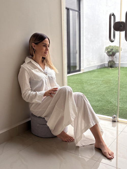 Jumper oversized manga larga dama blanco